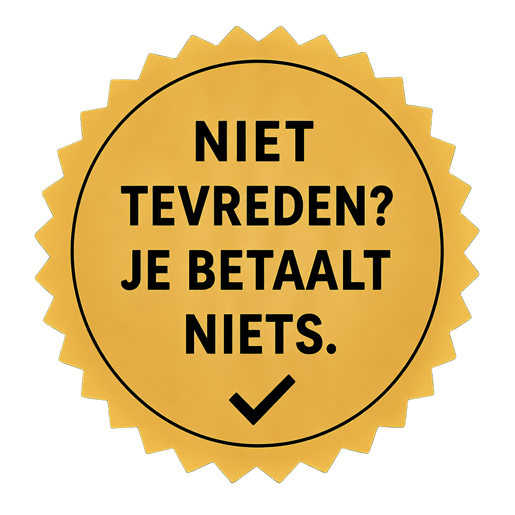 Garantiezegel: niet tevreden? Je betaalt niets.